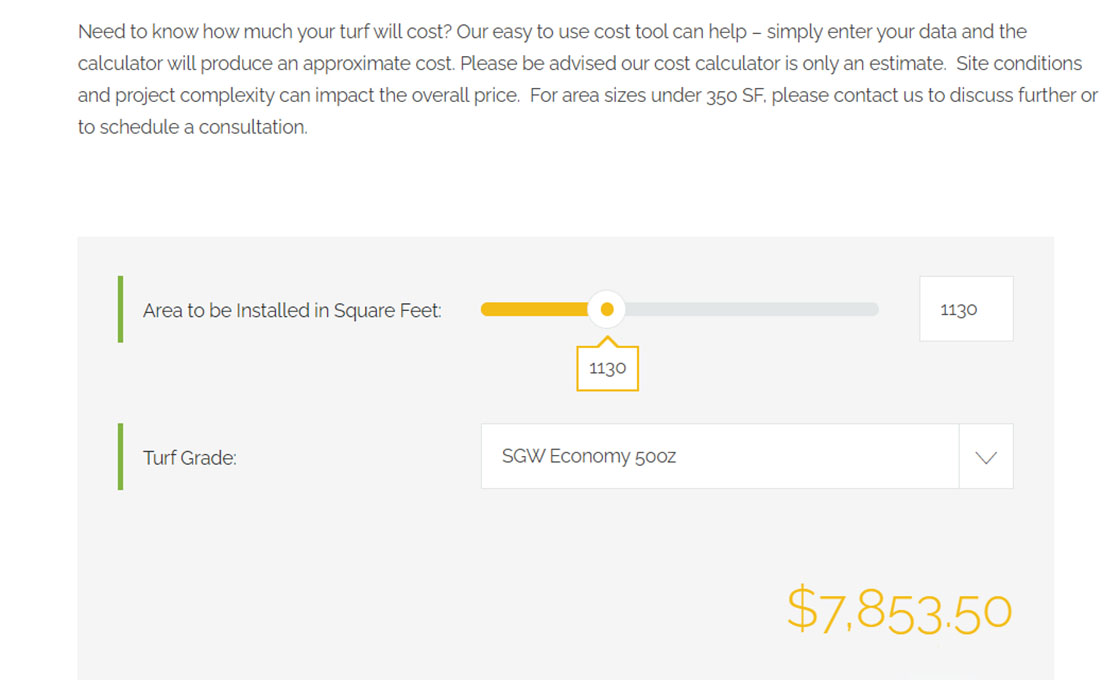 Artificial Grass Cost Calculator