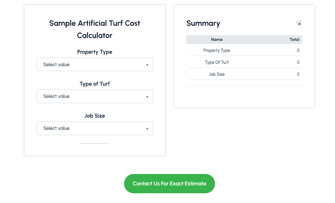 Artificial Grass Cost Calculator